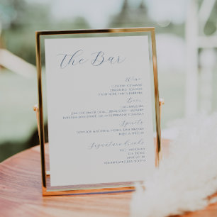 Poster Dusty Blue Modern Drinks Bar