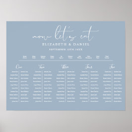 Poster Dusty Blue Table Plan Wedding Seating Chart