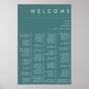 Poster Dusty Boho Gráfico de lugares alfabéticos verdes