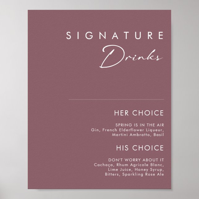 Poster Dusty Boho | Placa de Bebidas com a Assinatura Rox (Frente)