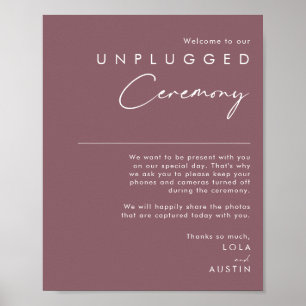 Poster Dusty Boho   Purple Unplugged Ceremony Sign