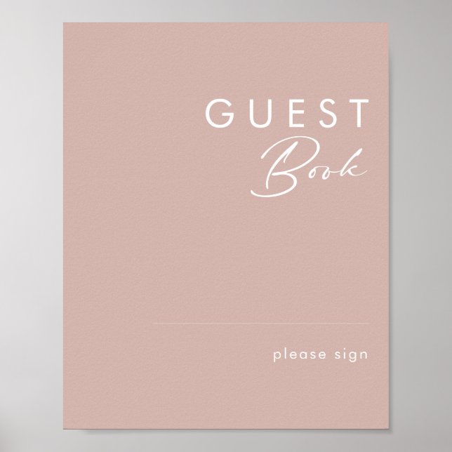 Poster Dusty Boho | Símbolo de livro convidado Rosa (Frente)