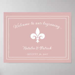 Poster Dusty Rosa Fleur de Lis WedPoster