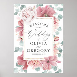 Poster Dusty Rosa Floral Elegante Greenerant Boeing Bem-v