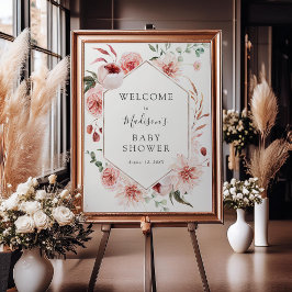 Poster Dusty Rosa Mauve Florals e Greenery - Sinal de Boa