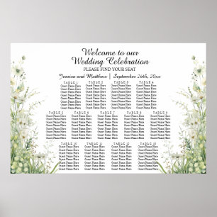 Poster Dusty Sage Green Flowers 13 Mesas
