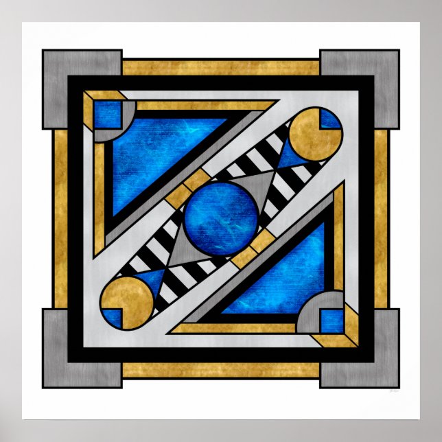 Poster Dwarven Chest - Art Deco Fantasty Abstrato (Frente)