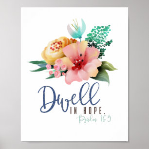 Poster Dwell em Hope Verse Floral