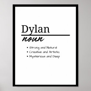 Poster Dylan, Definição de Nome Personalizado de Menino