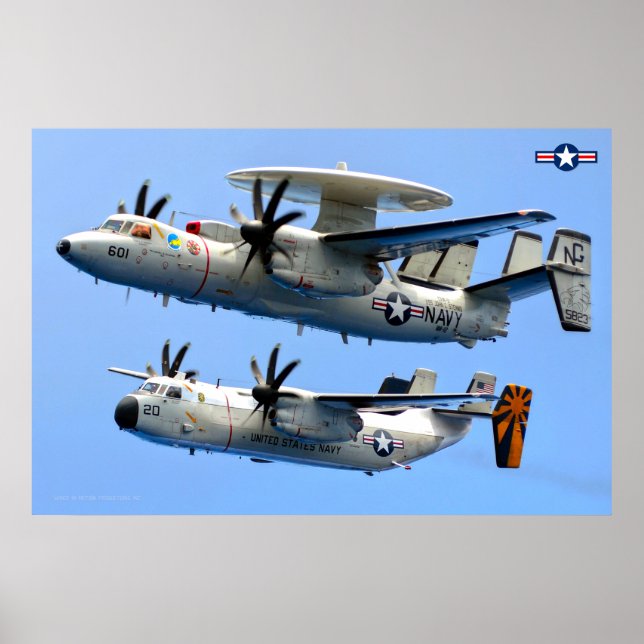 Poster E-2C Hawkeye e C-2 Greyhound (Frente)