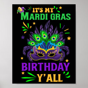 Poster É a Celebração de Yall do Aniversário do Meu Mardi