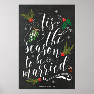 Poster É a época de se casar sinal de casamento de invern