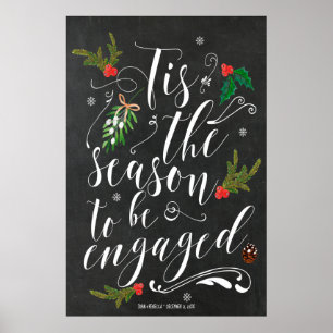Poster É a época de se comprometer sinal de casamento de