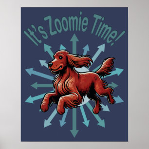 Poster É a Hora do Zoomie Irish Setter