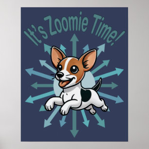 Poster É a Hora do Zoomie Rat Terrier