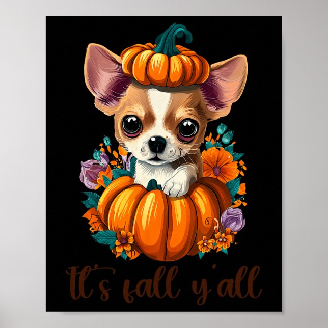 Poster É A Queda de Pumpkin Chihuahua Hallo (Frente)