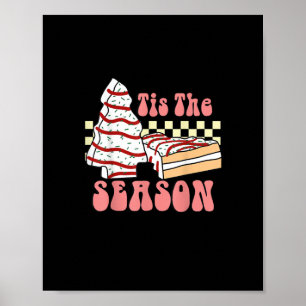 Poster É a Temporada Árvore de Natal Groovy Retro Debbie