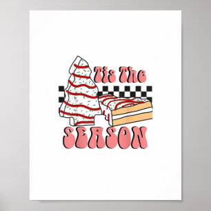 Poster É a Temporada Árvore de Natal Groovy Retro Debbie