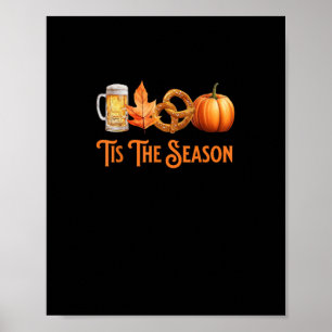 Poster É a Temporada Cerveja de Abóbora Pretzel Outono Di