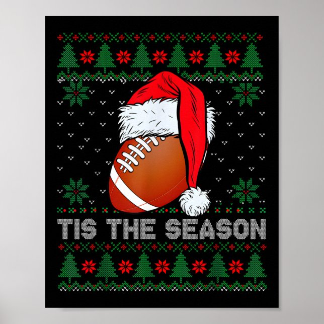 Poster É a Temporada de Futebol Natal Engraçado Chapéu do (Frente)