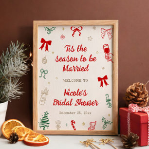 Poster É a Temporada de Natal Chuveiro de Noiva Bem-vindo
