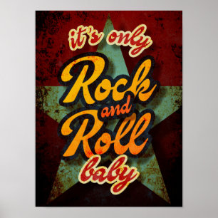 Poster É a única música de tipografia Rock and Roll Baby