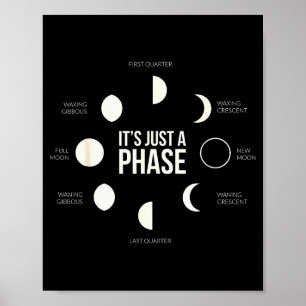 Poster É Apenas Uma Fase Fases Lunares Lua Nova Hemisféri