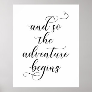 Poster E assim a aventura começa a wedding citações