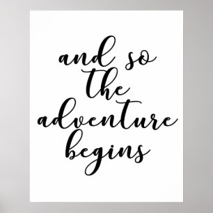Poster E assim a aventura começa a wedding citações