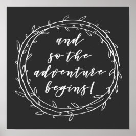 Poster E assim começa a aventura - citação inspiradora