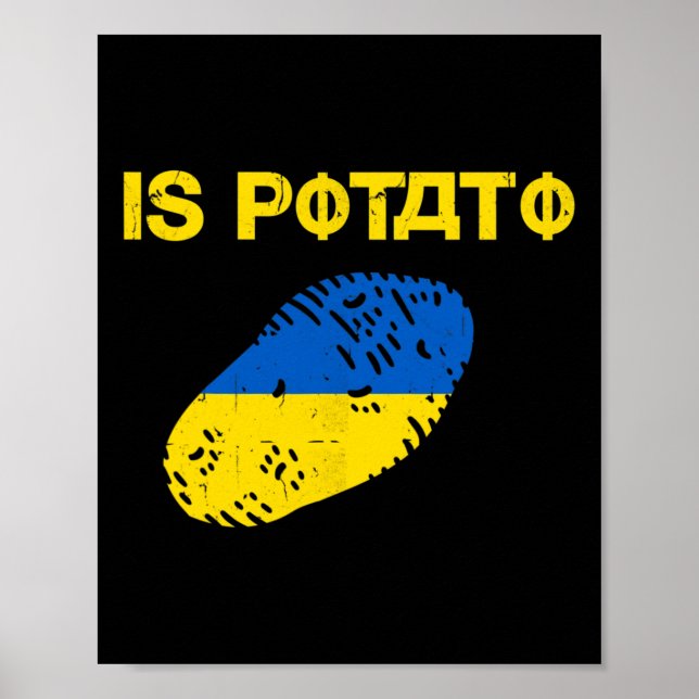 Poster É Batata Engraçado Ucrânia Piada Apoio Ucrânia É P (Frente)