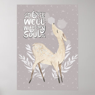 Poster É bem com a minha alma, a água do inverno, veado