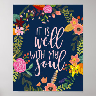 Poster É Bem Com A Minha Alma, Hino, Bíblia, Citação