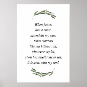 Poster É Bem Com Minha Alma, Bíblia Verso Impressão, Hino