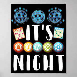 Poster É Bingo Night Engraçado Jogo Sortudo