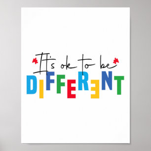 Poster É bom ser diferente na conscientização do autismo