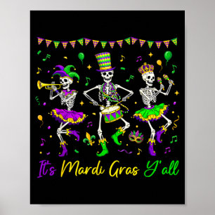 Poster É Carnaval Galera Esqueleto Engraçado Carnaval Hom