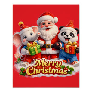 Póster E Dave Feliz Natal Papai Noel pôster