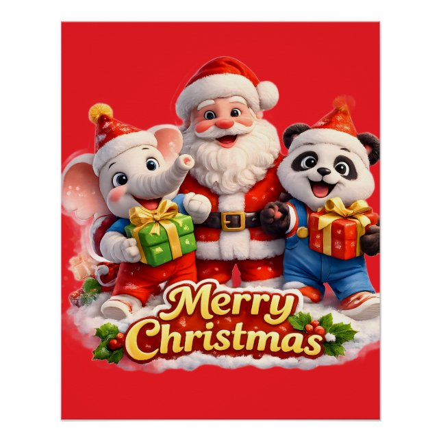 Póster E Dave Feliz Natal Papai Noel pôster (Frente)