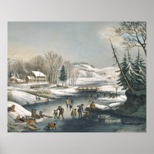 Poster e de manhã de inverno
