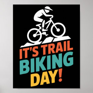 Poster É Dia de Ciclismo de Trilha Ciclista de Montanha O