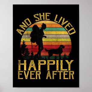 Poster E Ela Viveu Feliz Para Sempre Acampando Caminhando