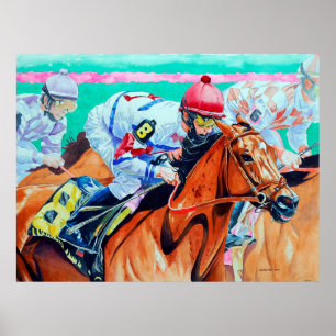 Póster E eles estão fora, correndo de cavalos
