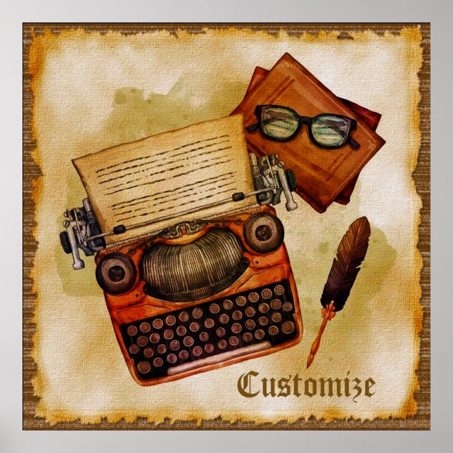 Poster É Escrito Vintage (Frente)