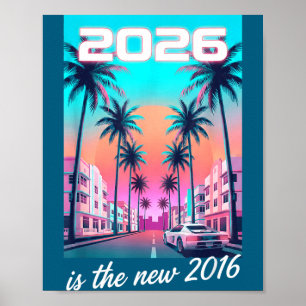 Poster É Estética de Carro Synthwave Retrô 2016