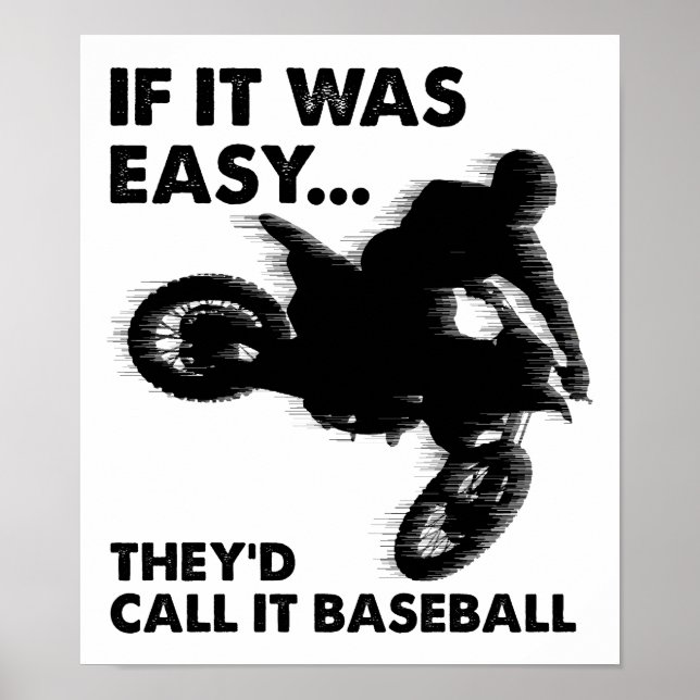 Poster É Fácil é um Cartaz Divertido de Beisebol (Frente)