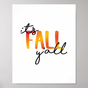 Poster É Fall Y’all Aestética Simples