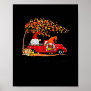 Poster É Fall Y’all Cute Gnomos Cair Folhas