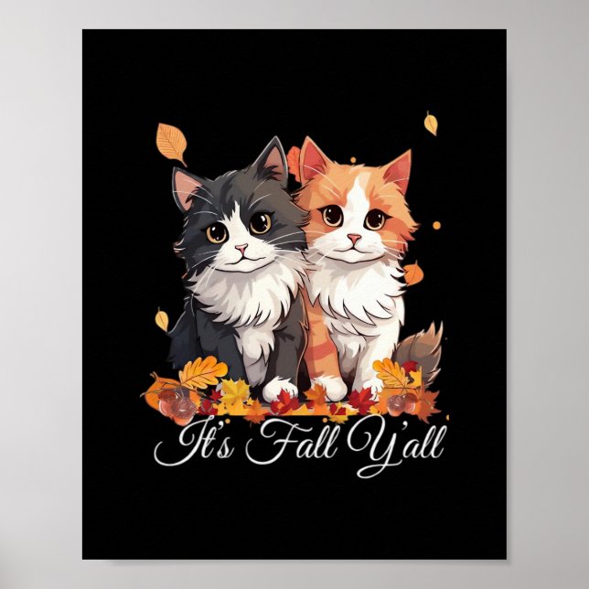 Poster É Fall Y'all Cute Kittens (Frente)