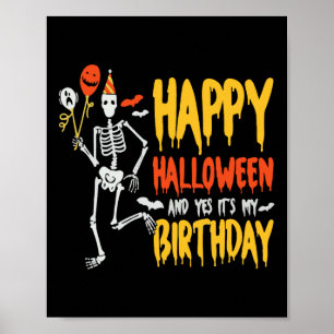 Poster É Halloween e sim é minha pele de aniversário assu